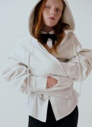 Толстовка на молнии для девочек, Серый OSTIN