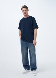 Базовая футболка из хлопка, Синий OSTIN