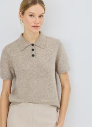 Джемпер поло из пряжи с шерстью, Коричневый OSTIN