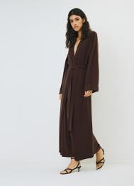Удлинённый кардиган с поясом, Коричневый OSTIN