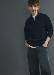 Поло с длинным рукавом для мальчиков, Черный OSTIN