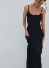 Платье на тонких бретелях, Черный OSTIN