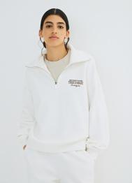 Толстовка с воротником-стойкой на молнии, Белый OSTIN