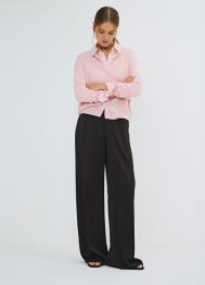 Широкие атласные брюки, Коричневый OSTIN