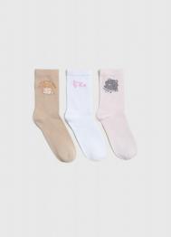 Носки для девочек, 3 пары, Мультицвет OSTIN