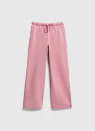 Трикотажные брюки с эффектом стирки для девочек, Розовый OSTIN