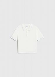 Вязаное поло для девочек, Белый OSTIN