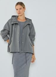Куртка оверсайз с капюшоном, Серый OSTIN