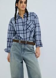 Фланелевая рубашка в клетку, Синий OSTIN