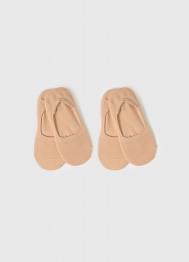 Носки-подследники из хлопка, 2 пары, Бежевый OSTIN