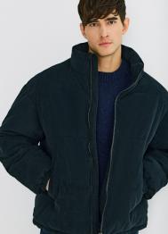 Утеплённая куртка из вельвета, Синий OSTIN