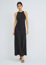 Сатиновое платье макси, Черный OSTIN