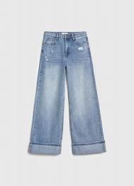 Широкие джинсы Wide leg для девочек, Голубой OSTIN