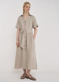 Платье-рубашка с поясом, Бежевый OSTIN