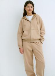 Толстовка на молнии для девочек, Бежевый OSTIN