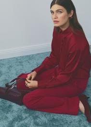 Блузка из сатина, Красный OSTIN