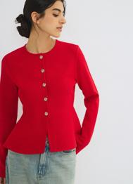 Кардиган с баской, Красный OSTIN