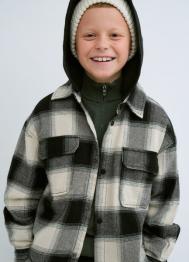 Куртка-рубашка с капюшоном для мальчиков, Черный OSTIN