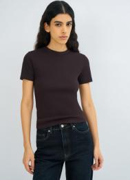 Футболка в рубчик, Коричневый OSTIN