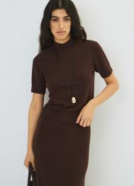 Джемпер с коротким рукавом, Коричневый OSTIN