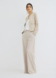 Широкие брюки с эластичным поясом, Бежевый OSTIN