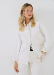 Джинсовая куртка-рубашка, Белый OSTIN