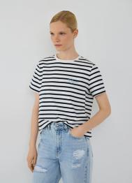 Футболка в морском стиле, Белый OSTIN