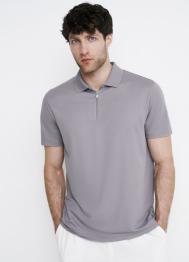 Поло из технологичной ткани с молнией, Серый OSTIN
