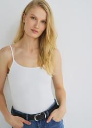 Базовый топ из микрофибры, Белый OSTIN