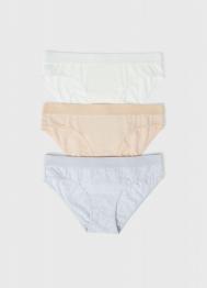 Трусы-слипы для девочек, 3 шт., Серый OSTIN