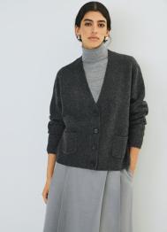 Кардиган из мягкой пряжи с шерстью, Серый OSTIN