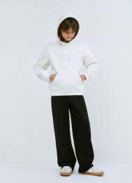 Широкие трикотажные брюки для девочек, Черный OSTIN