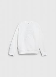 Свитшот с объёмным принтом для девочек, Белый OSTIN