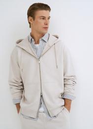 Толстовка на молнии с капюшоном, Белый OSTIN