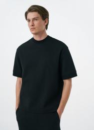 Футболка из интерлока, Черный OSTIN