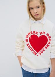 Свитшот оверсайз для девочек, Бежевый OSTIN