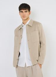 Куртка-рубашка из структурного трикотажа, Бежевый OSTIN