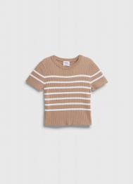 Джемпер с коротким рукавом для девочек, Бежевый OSTIN