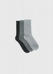 Носки в рубчик, 3 пары, Серый OSTIN
