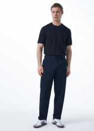 Футболка из фактурной ткани, Черный OSTIN