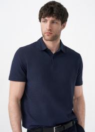 Поло из текстурированной ткани, Синий OSTIN