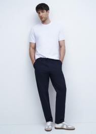 Брюки-чиносы из сатина, Синий OSTIN