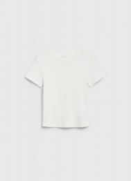 Футболка в рубчик для девочек, Белый OSTIN