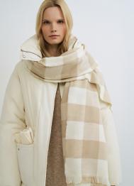 Шарф в клетку, Бежевый OSTIN