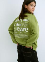 Свитшот с принтом для девочек, Зеленый OSTIN