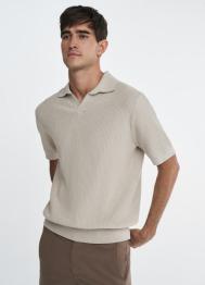 Поло текстурной вязки, Бежевый OSTIN