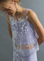 Топ с пайетками для девочек, Фиолетовый OSTIN