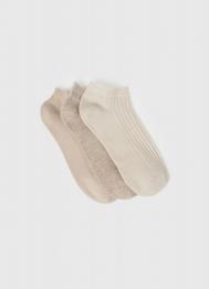 Короткие носки, 3 пары, Бежевый OSTIN