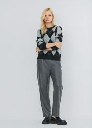 Брюки из искусственной кожи, Серый OSTIN