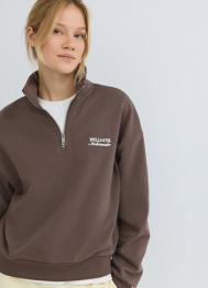 Толстовка с воротником-стойкой на молнии, Коричневый OSTIN